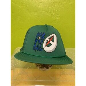 Green Vintage Adjustable Portugal Graphic Trucker Hat Vtg